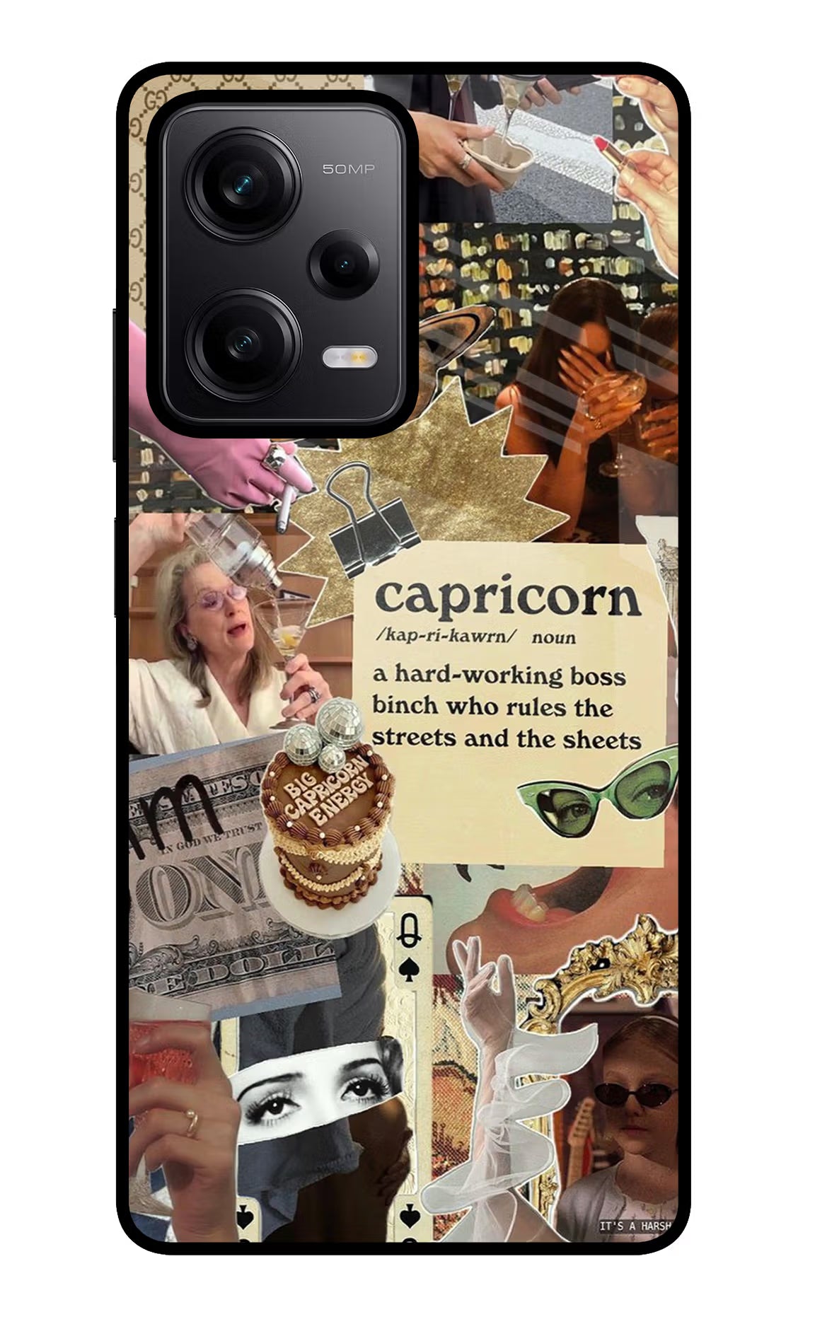 Capricorn Zodiac Redmi Note 12 Pro 5G Glass Case Back Cover by Casekaro