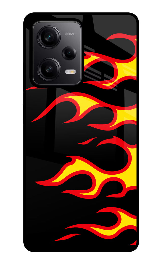 Side Sweep Flames Redmi Note 12 Pro 5G Glass Case