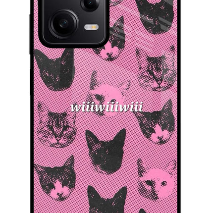 Pink Cats Redmi Note 12 Pro 5G Glass Case