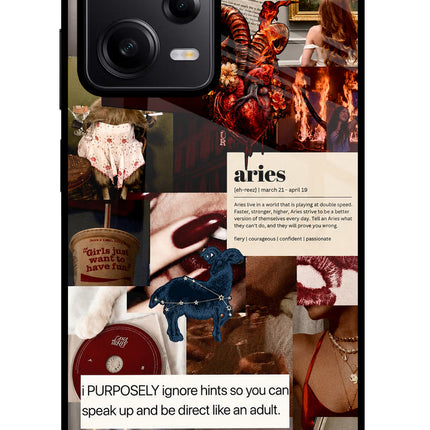 Zodiac Aries Redmi Note 12 Pro 5G Glass Case