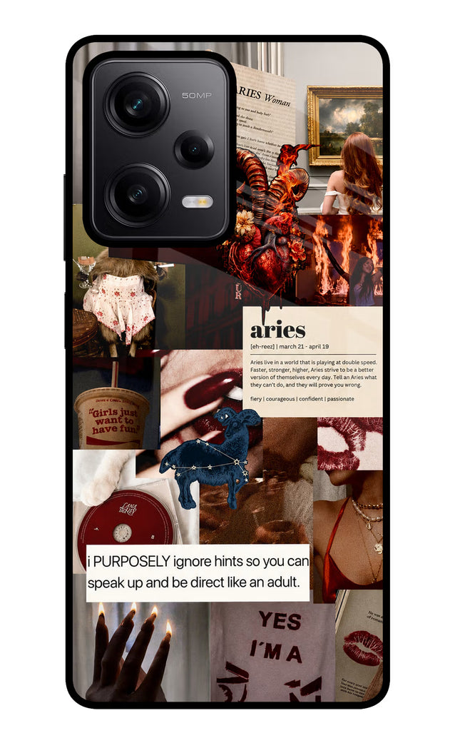 Zodiac Aries Redmi Note 12 Pro 5G Glass Case