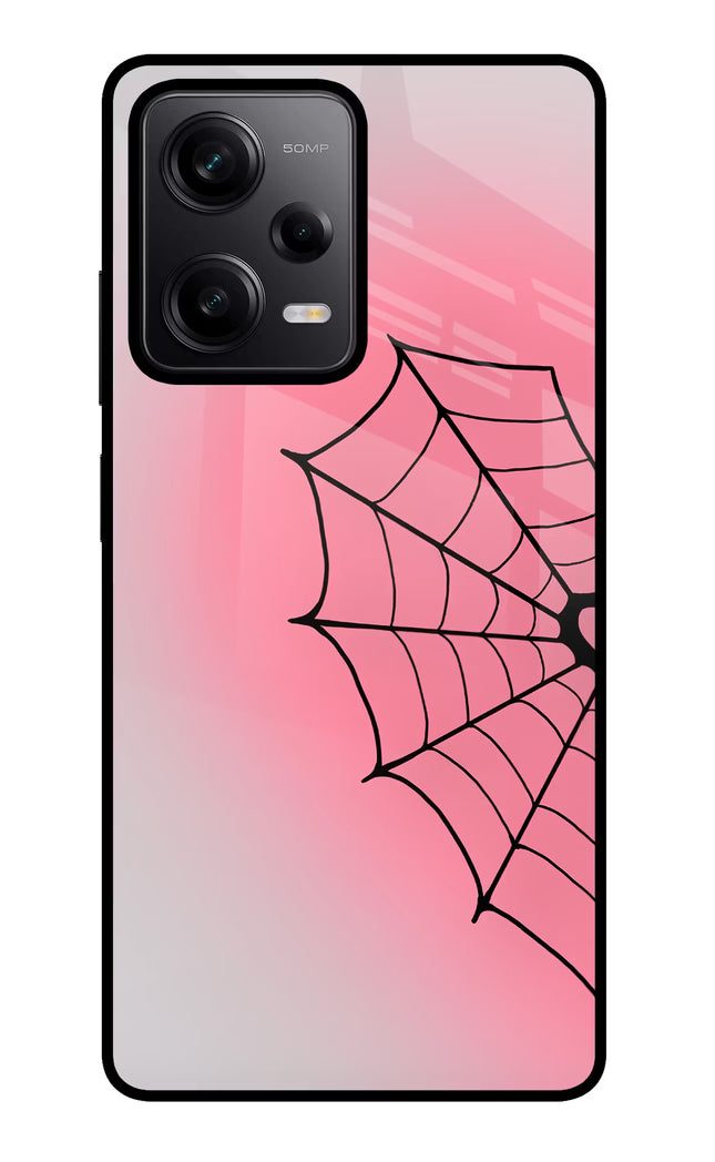 Pink Web Redmi Note 12 Pro 5G Glass Case