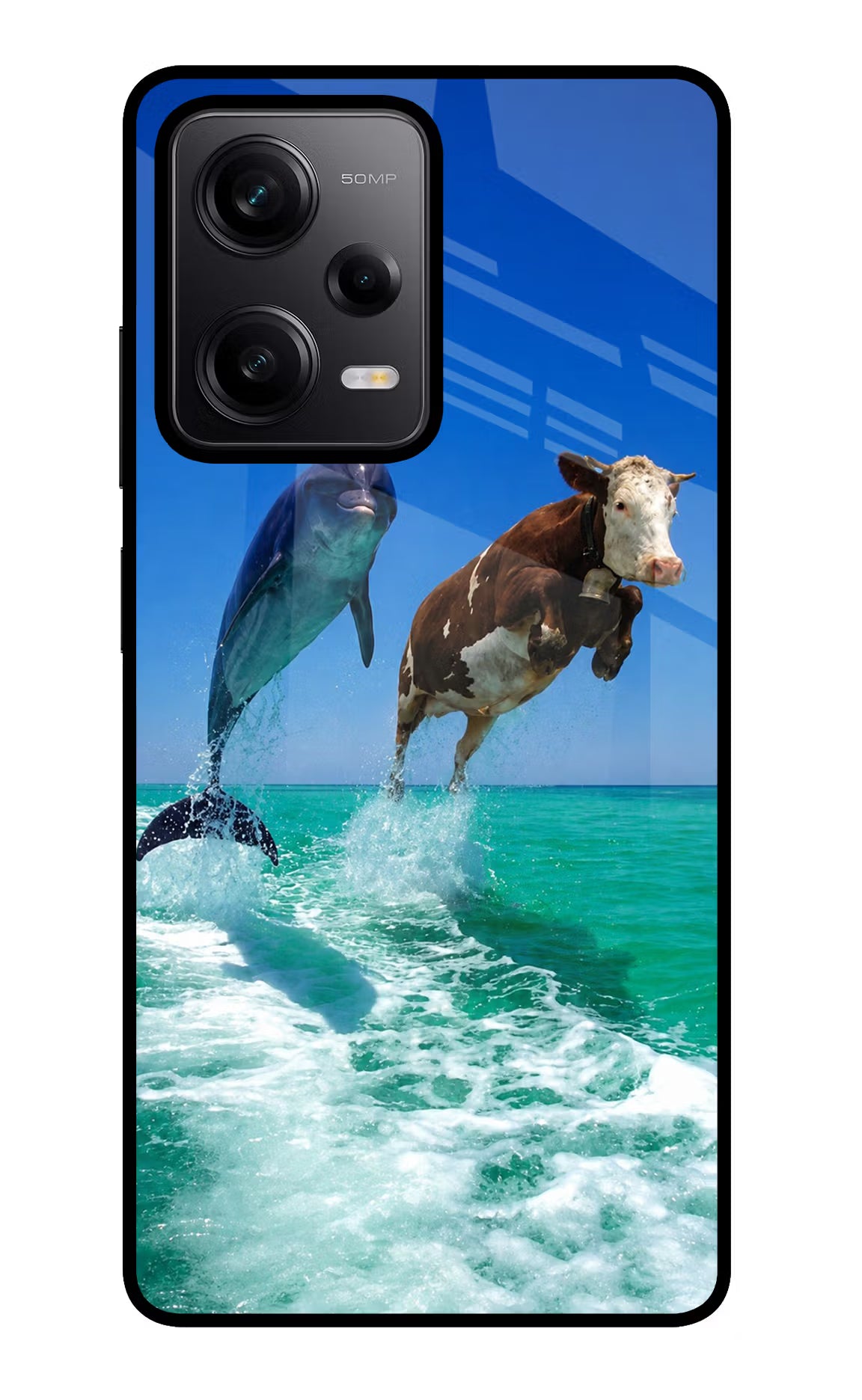 Dolphin vs Cow Redmi Note 12 Pro 5G Glass Case