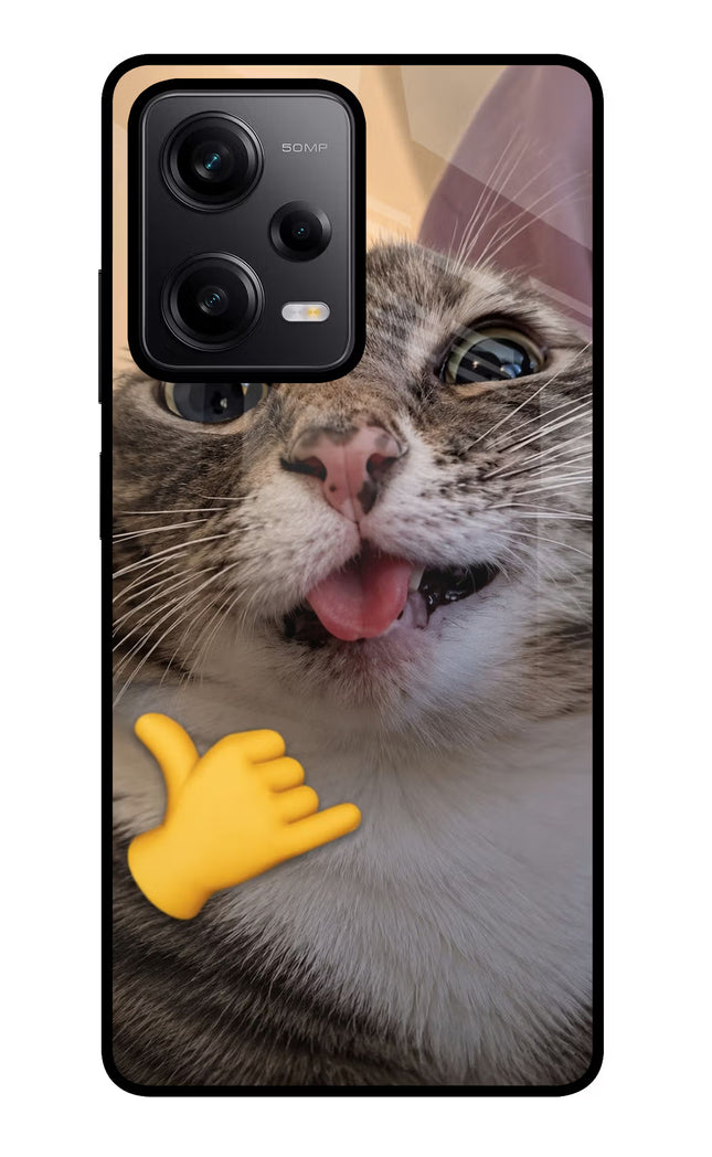 Silly Cat Call Redmi Note 12 Pro 5G Glass Case