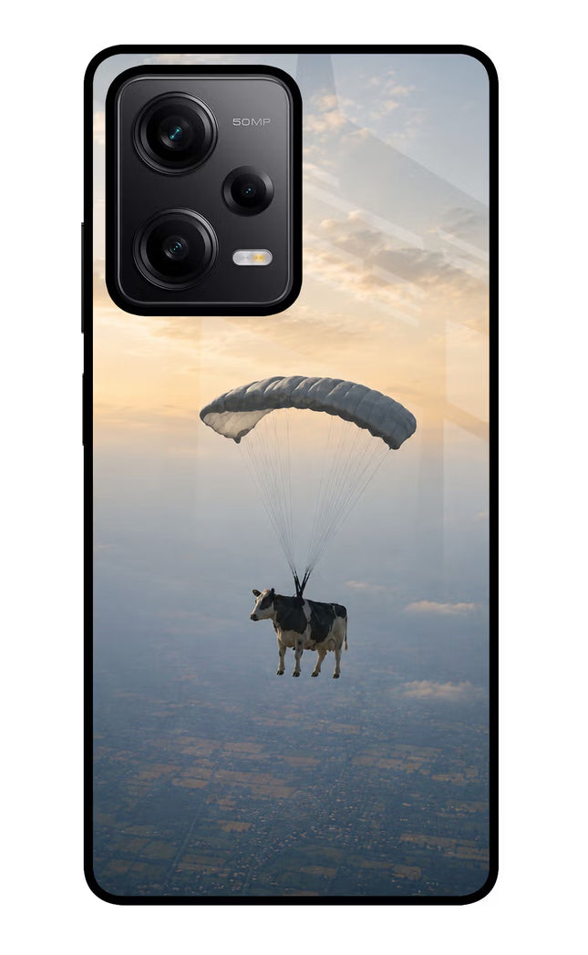 Skydiving Cow Redmi Note 12 Pro 5G Glass Case