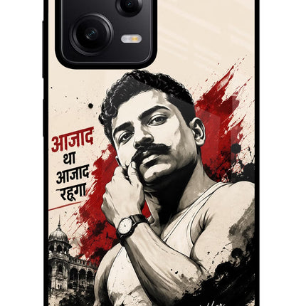 Chandrashekhar Azad Fearless Redmi Note 12 Pro 5G Glass Case Back Cover by Casekaro