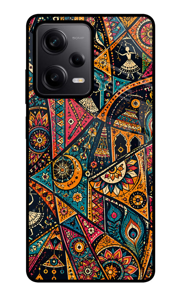 Folk Print Redmi Note 12 Pro 5G Glass Case