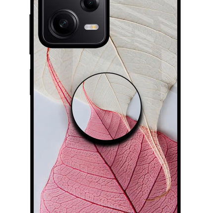White Pink Leaf Redmi Note 12 Pro 5G Pop Case by Casekaro