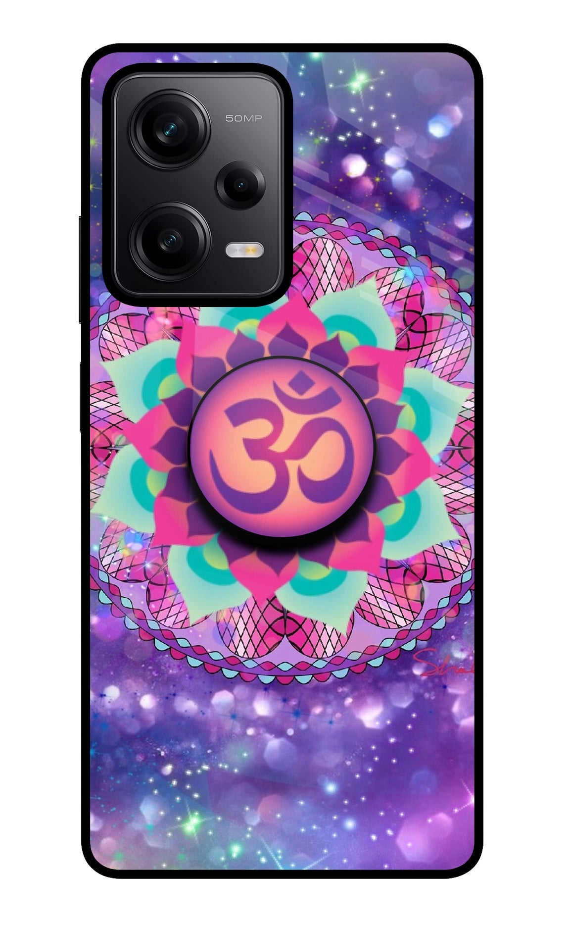 Om Purple Redmi Note 12 Pro 5G Glass Case