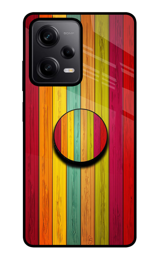 Multicolor Wooden Redmi Note 12 Pro 5G Glass Case