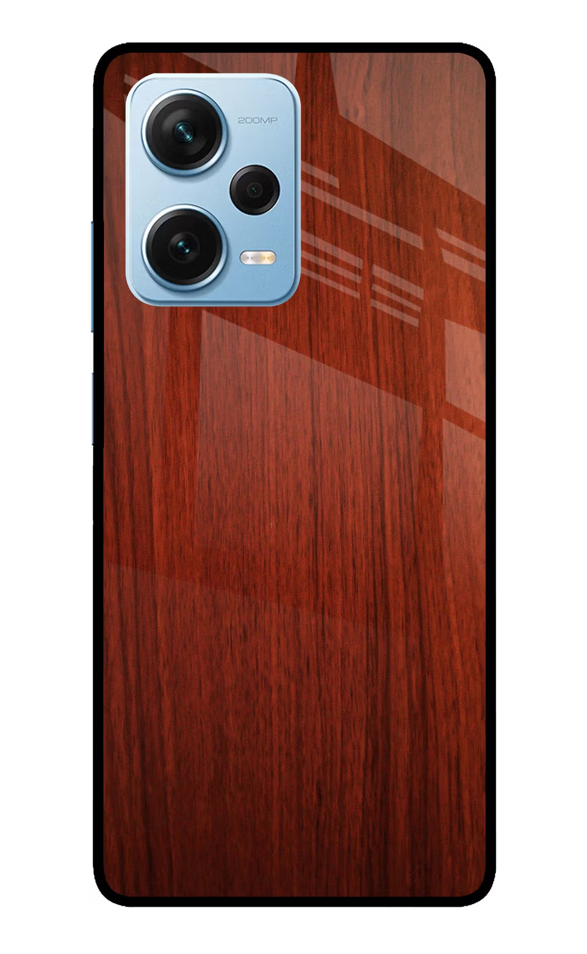 Wooden Plain Pattern Redmi Note 12 Pro+ 5G Glass Case Back Cover by Casekaro
