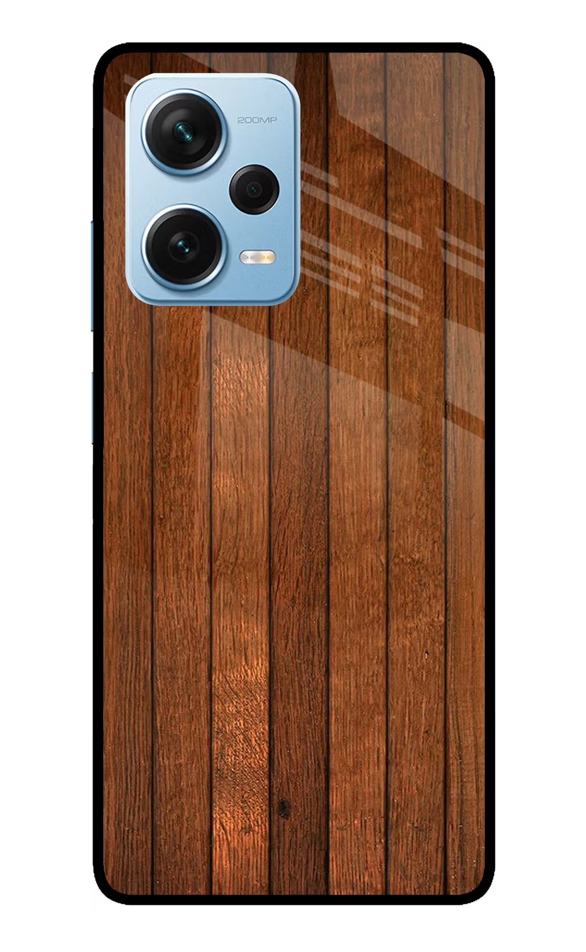 Wooden Artwork Bands Redmi Note 12 Pro+ 5G Glass Case Back Cover by Casekaro