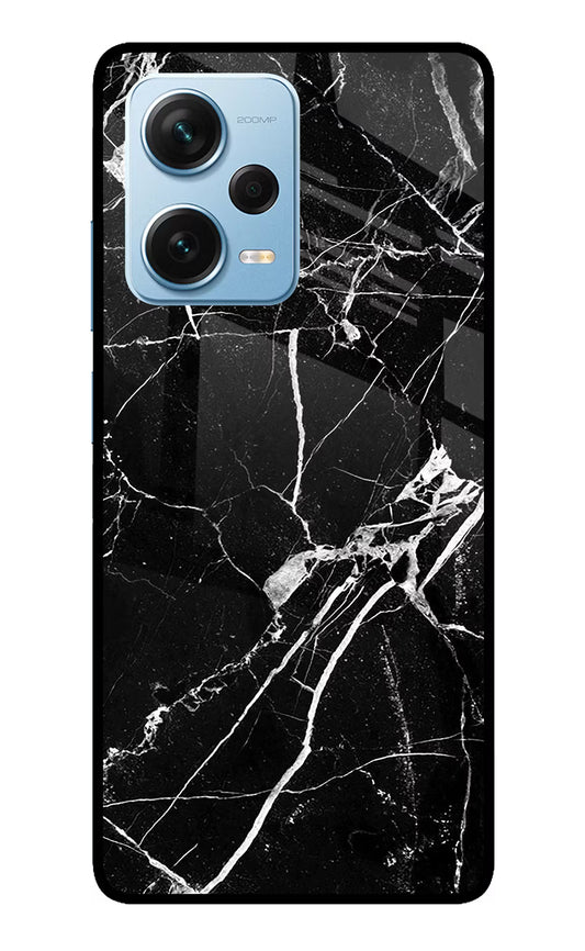 Black Marble Pattern Redmi Note 12 Pro+ 5G Glass Case