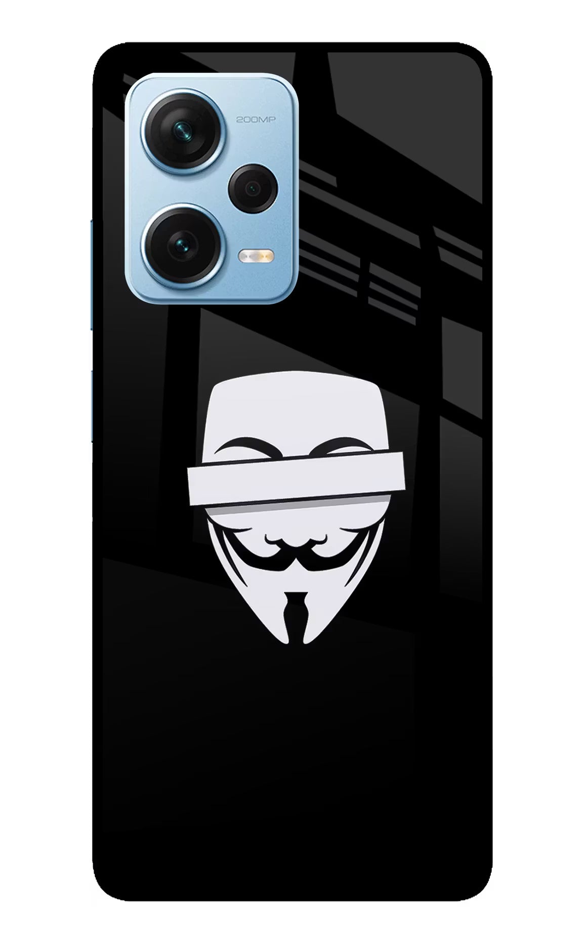 Anonymous Face Redmi Note 12 Pro+ 5G Glass Case Back Cover by Casekaro