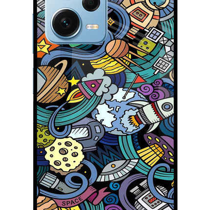 Space Abstract Redmi Note 12 Pro+ 5G Glass Case Back Cover by Casekaro