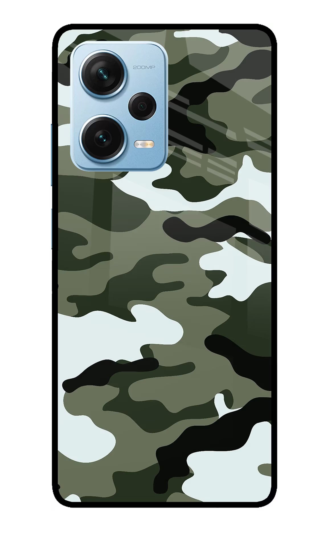 Camouflage Redmi Note 12 Pro+ 5G Glass Case Back Cover by Casekaro