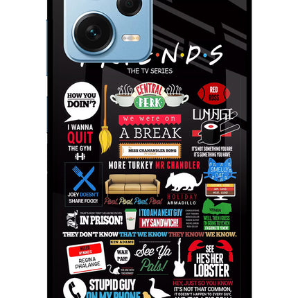 FRIENDS Redmi Note 12 Pro+ 5G Glass Case Back Cover by Casekaro