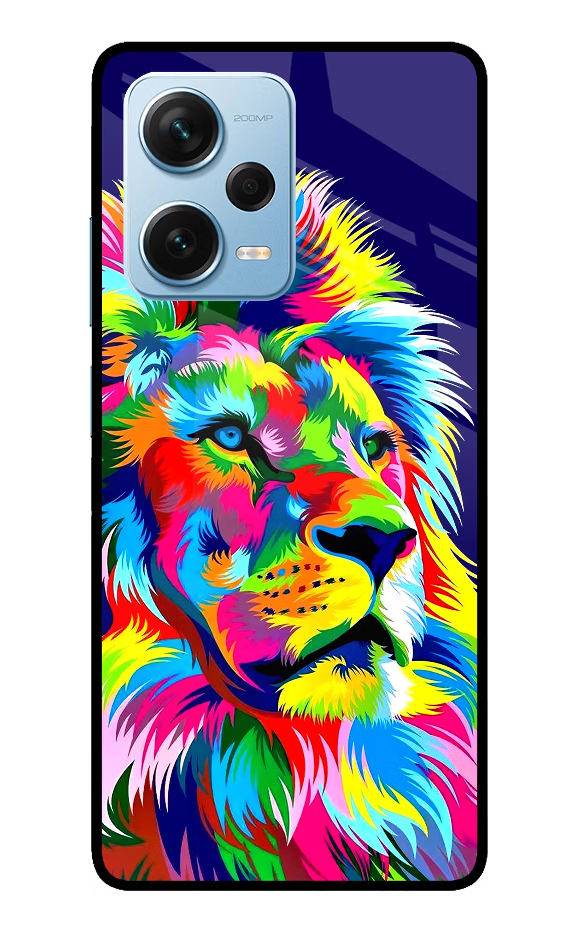 Vector Art Lion Redmi Note 12 Pro+ 5G Glass Case Back Cover by Casekaro