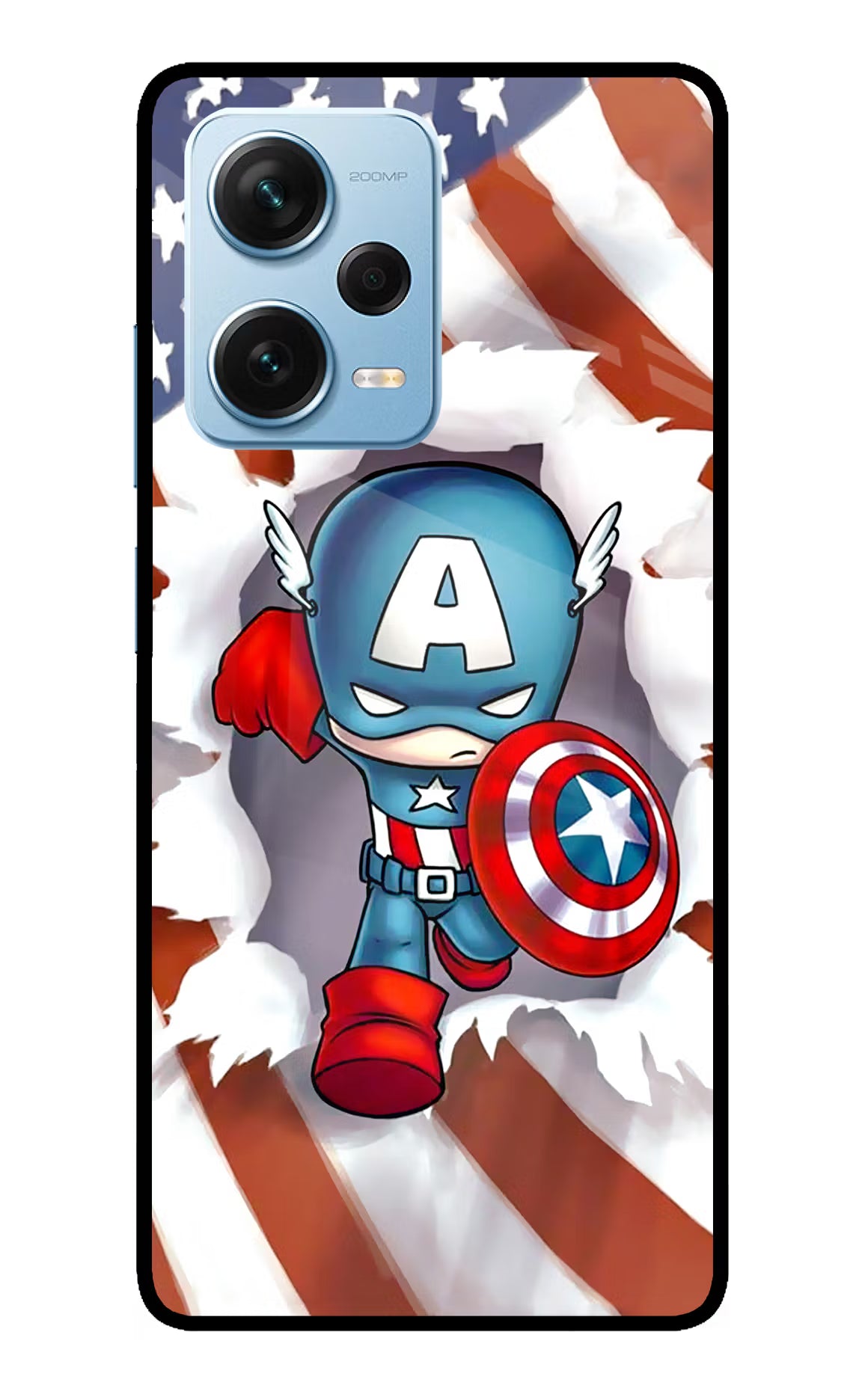 Captain America Redmi Note 12 Pro+ 5G Glass Case Back Cover by Casekaro
