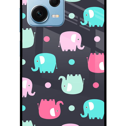 Elephants Redmi Note 12 Pro+ 5G Glass Case Back Cover by Casekaro