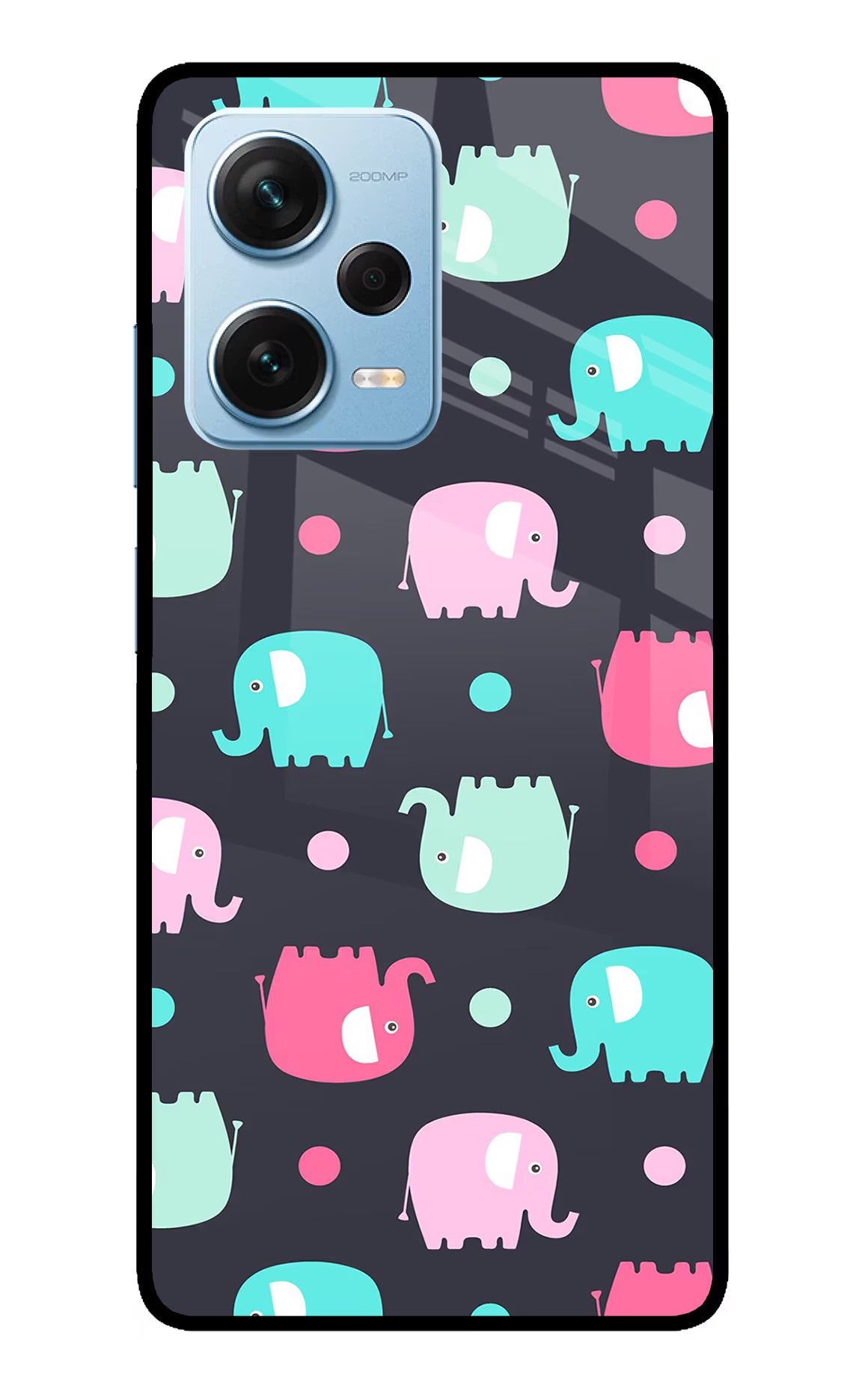 Elephants Redmi Note 12 Pro+ 5G Glass Case Back Cover by Casekaro