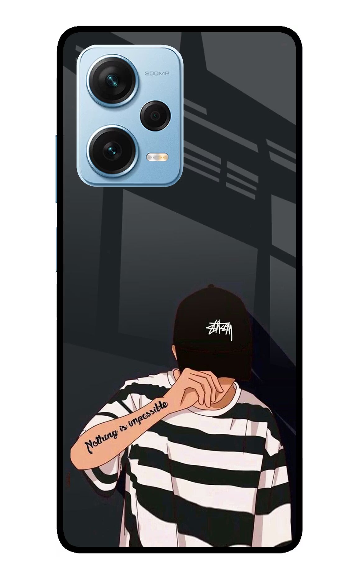 Aesthetic Boy Redmi Note 12 Pro+ 5G Glass Case Back Cover by Casekaro