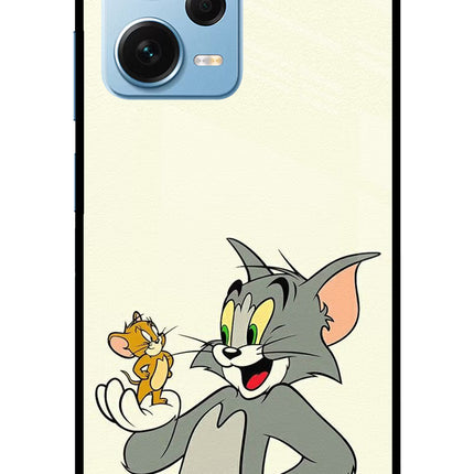 Tom & Jerry Redmi Note 12 Pro+ 5G Glass Case Back Cover by Casekaro