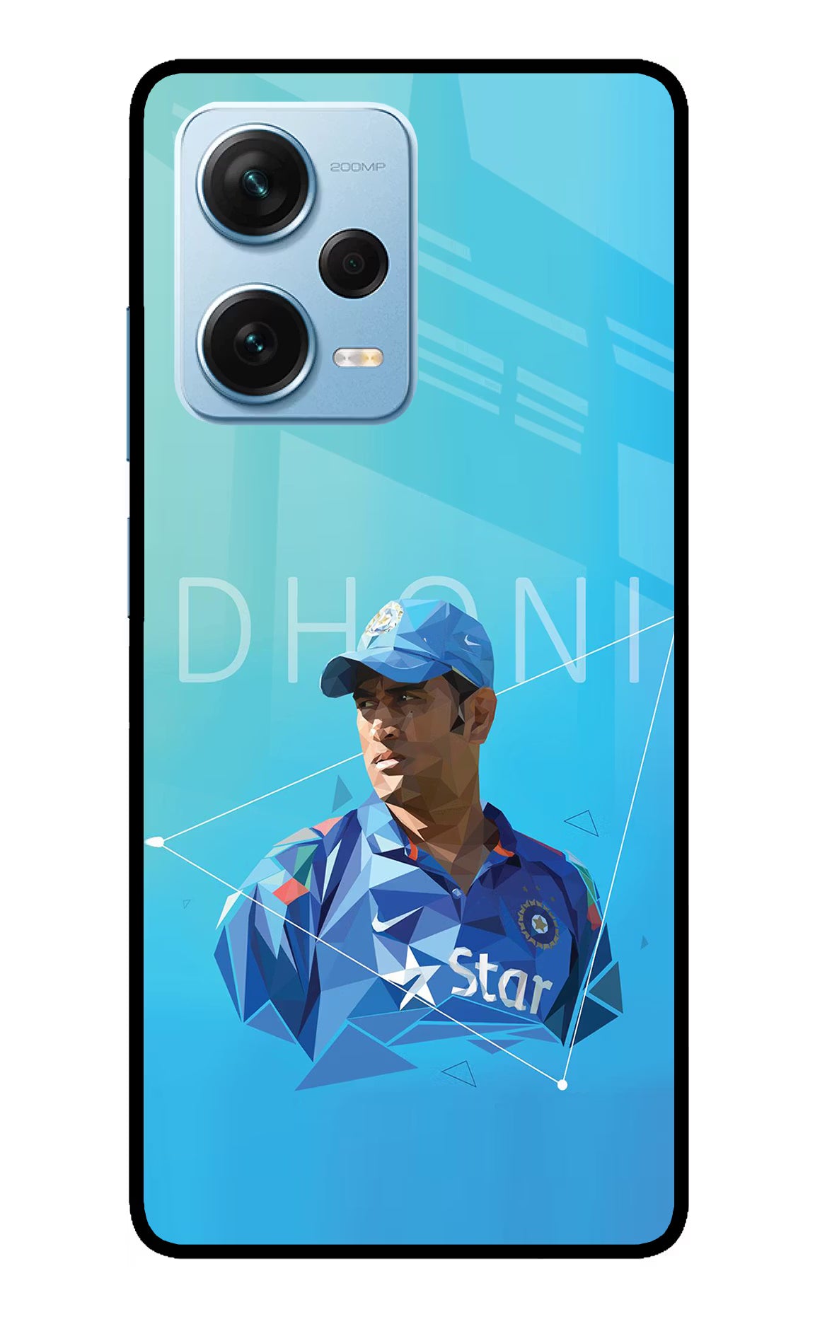 Dhoni Artwork Redmi Note 12 Pro+ 5G Glass Case Back Cover by Casekaro