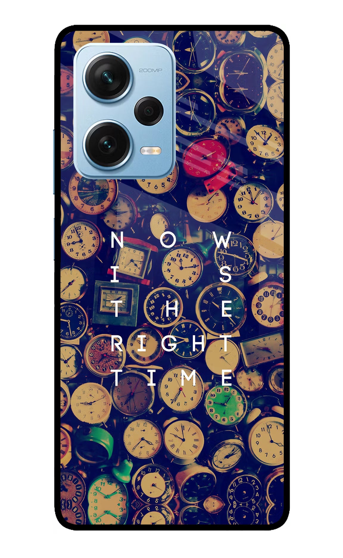 Now is the Right Time Quote Redmi Note 12 Pro+ 5G Glass Case Back Cover by Casekaro