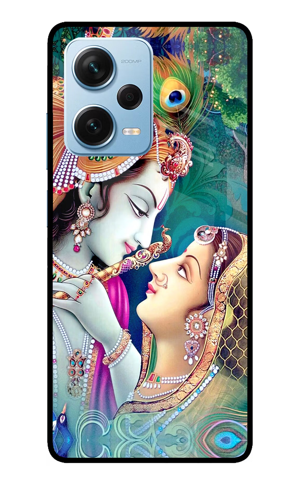 Lord Radha Krishna Redmi Note 12 Pro+ 5G Glass Case Back Cover by Casekaro