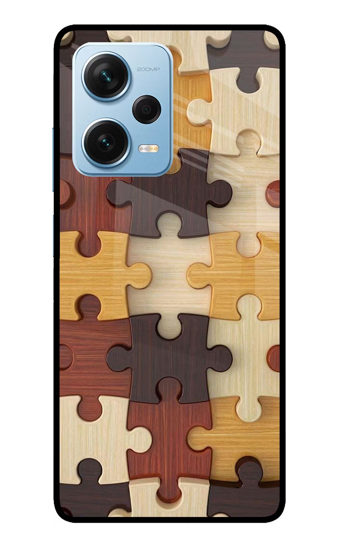 Wooden Puzzle Redmi Note 12 Pro+ 5G Glass Case Back Cover by Casekaro
