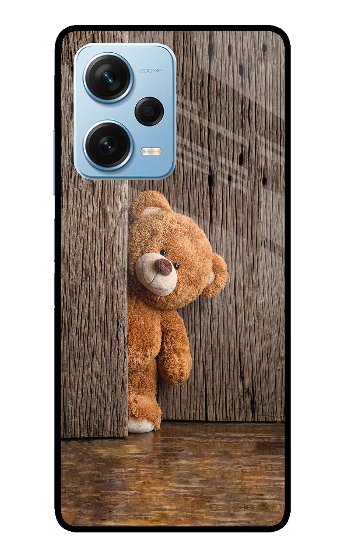 Teddy Wooden Redmi Note 12 Pro+ 5G Glass Case Back Cover by Casekaro