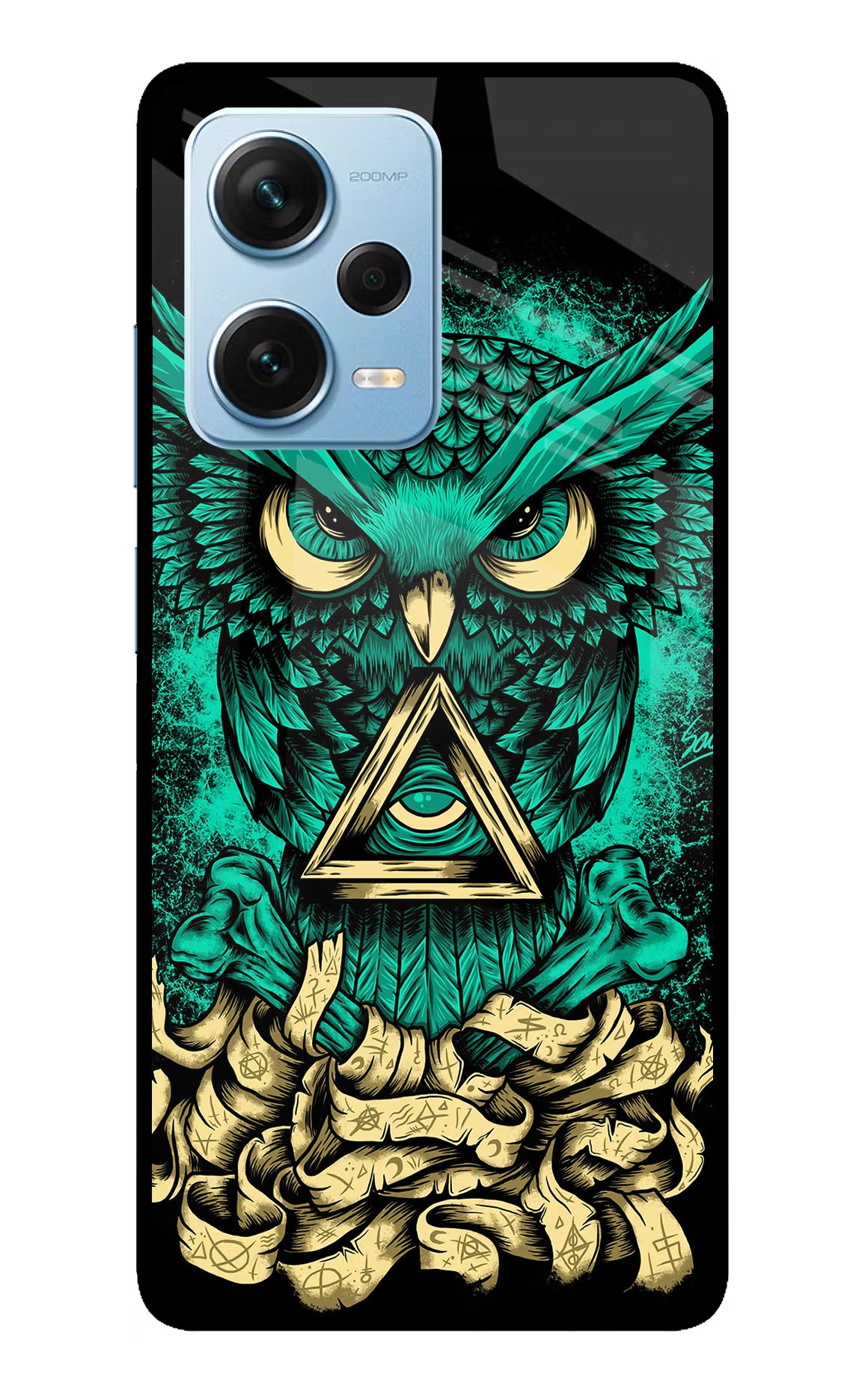 Green Owl Redmi Note 12 Pro+ 5G Glass Case Back Cover by Casekaro
