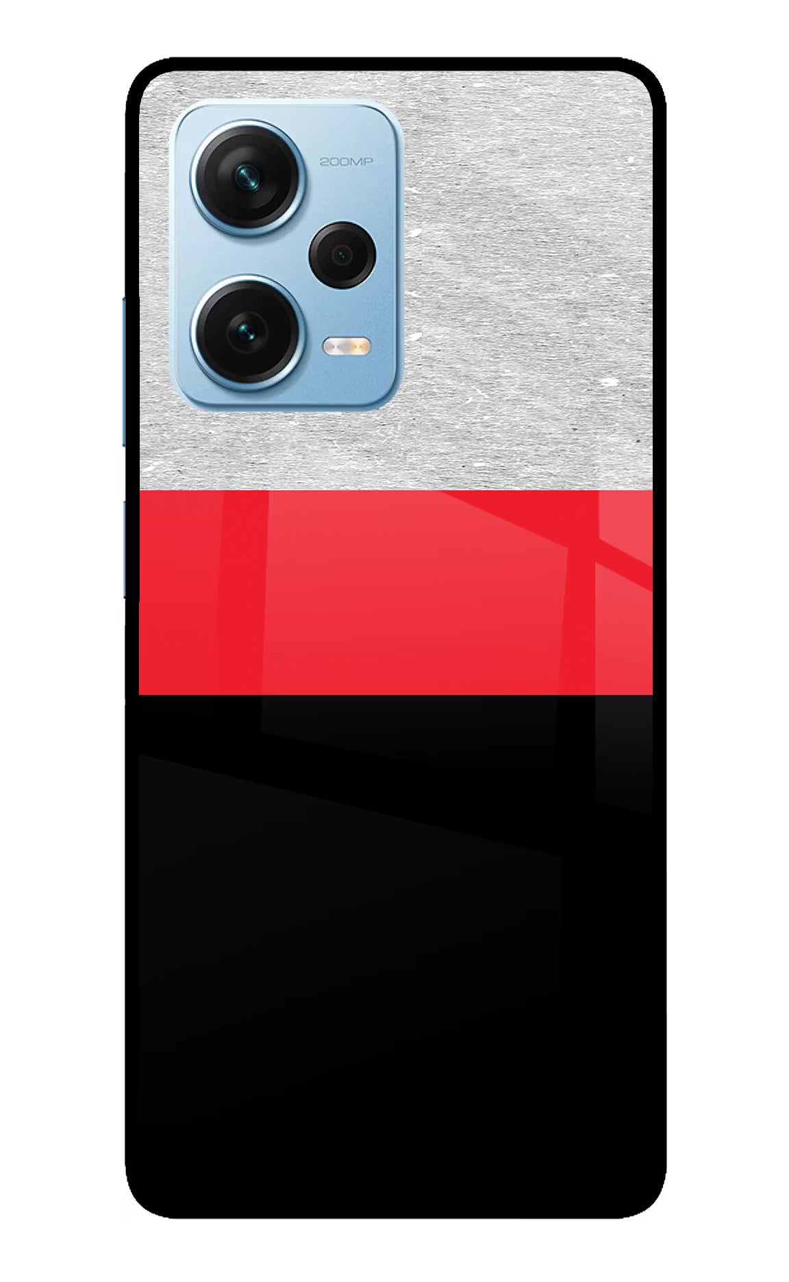 Tri Color Pattern Redmi Note 12 Pro+ 5G Glass Case Back Cover by Casekaro