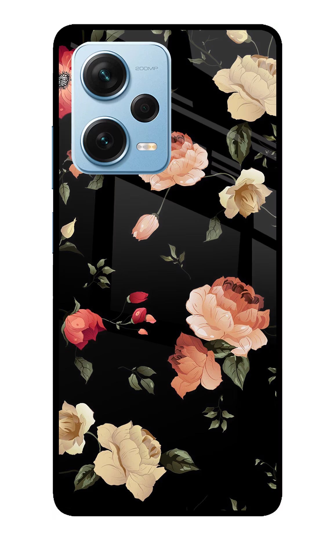 Flowers Redmi Note 12 Pro+ 5G Glass Case Back Cover by Casekaro