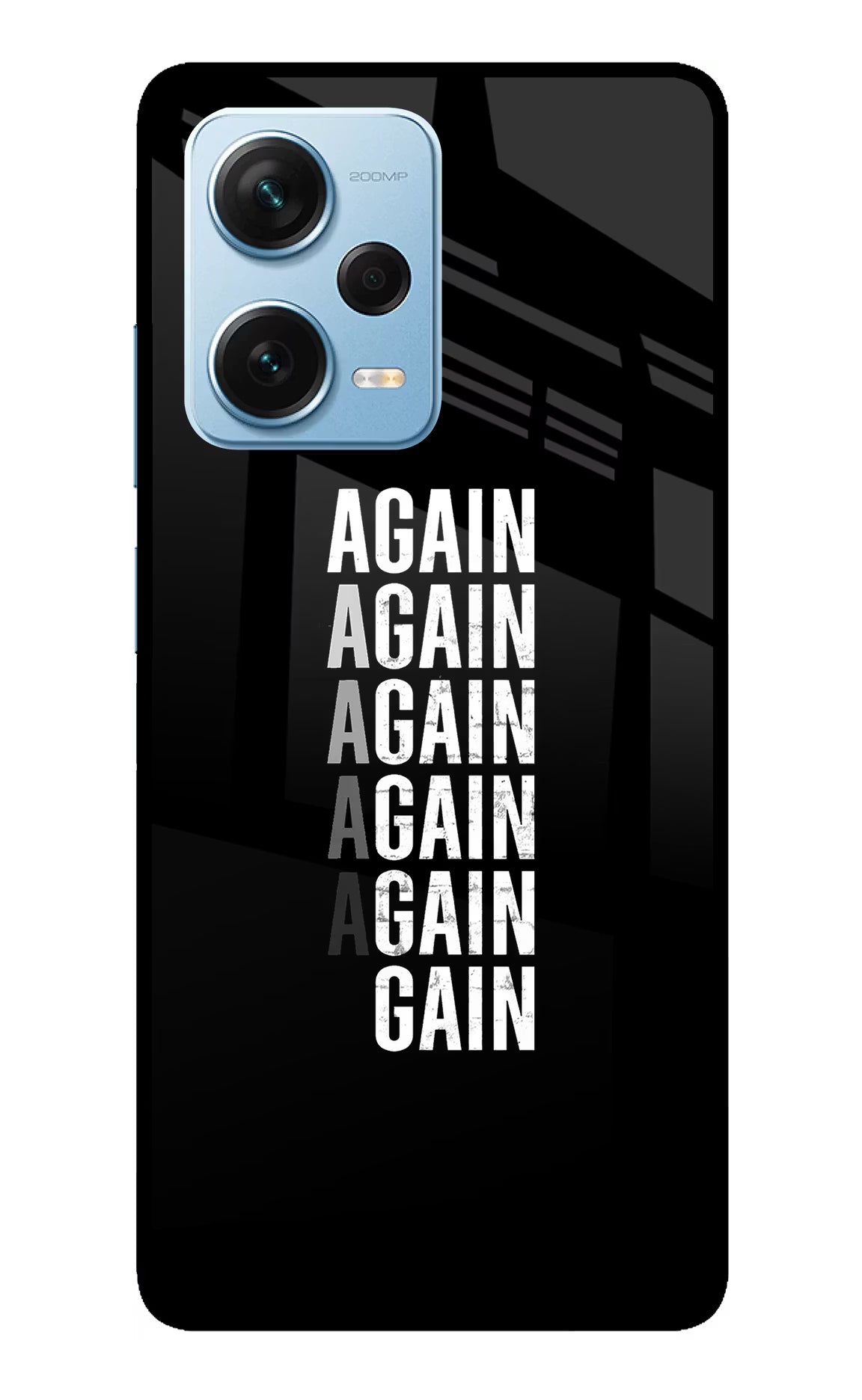 Again Again Gain Redmi Note 12 Pro+ 5G Glass Case Back Cover by Casekaro