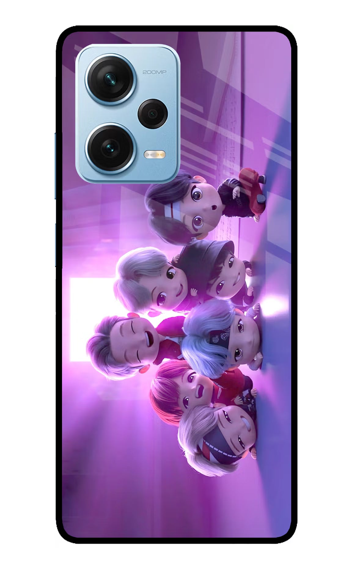 BTS Chibi Redmi Note 12 Pro+ 5G Glass Case Back Cover by Casekaro