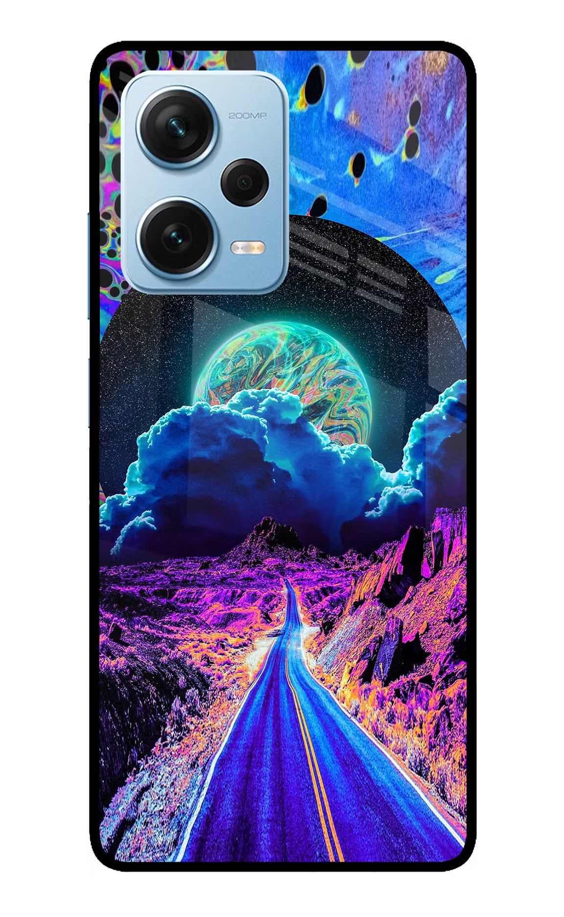 Psychedelic Painting Redmi Note 12 Pro+ 5G Glass Case Back Cover by Casekaro