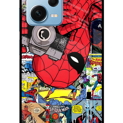 Spider Man Redmi Note 12 Pro+ 5G Glass Case Back Cover by Casekaro