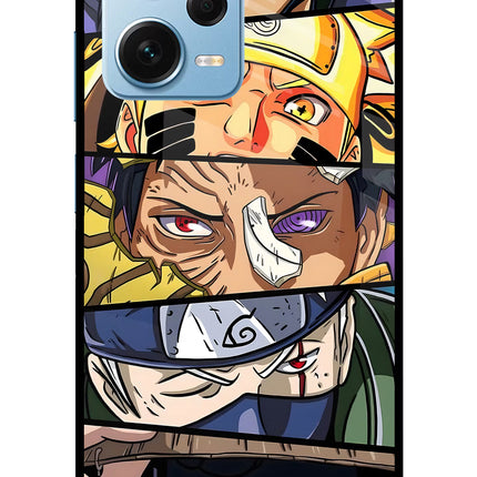 Naruto Character Redmi Note 12 Pro+ 5G Glass Case Back Cover by Casekaro