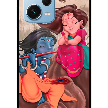 Radhe Krishna Redmi Note 12 Pro+ 5G Glass Case Back Cover by Casekaro