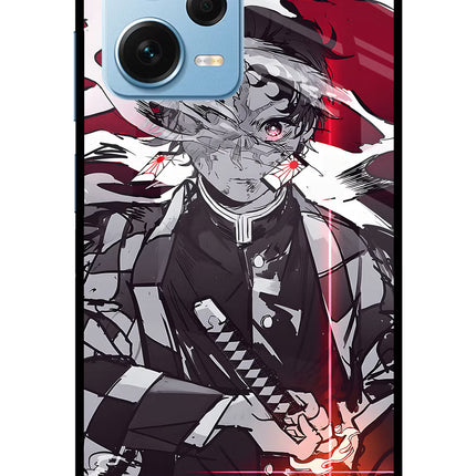 Demon Slayer Redmi Note 12 Pro+ 5G Glass Case Back Cover by Casekaro