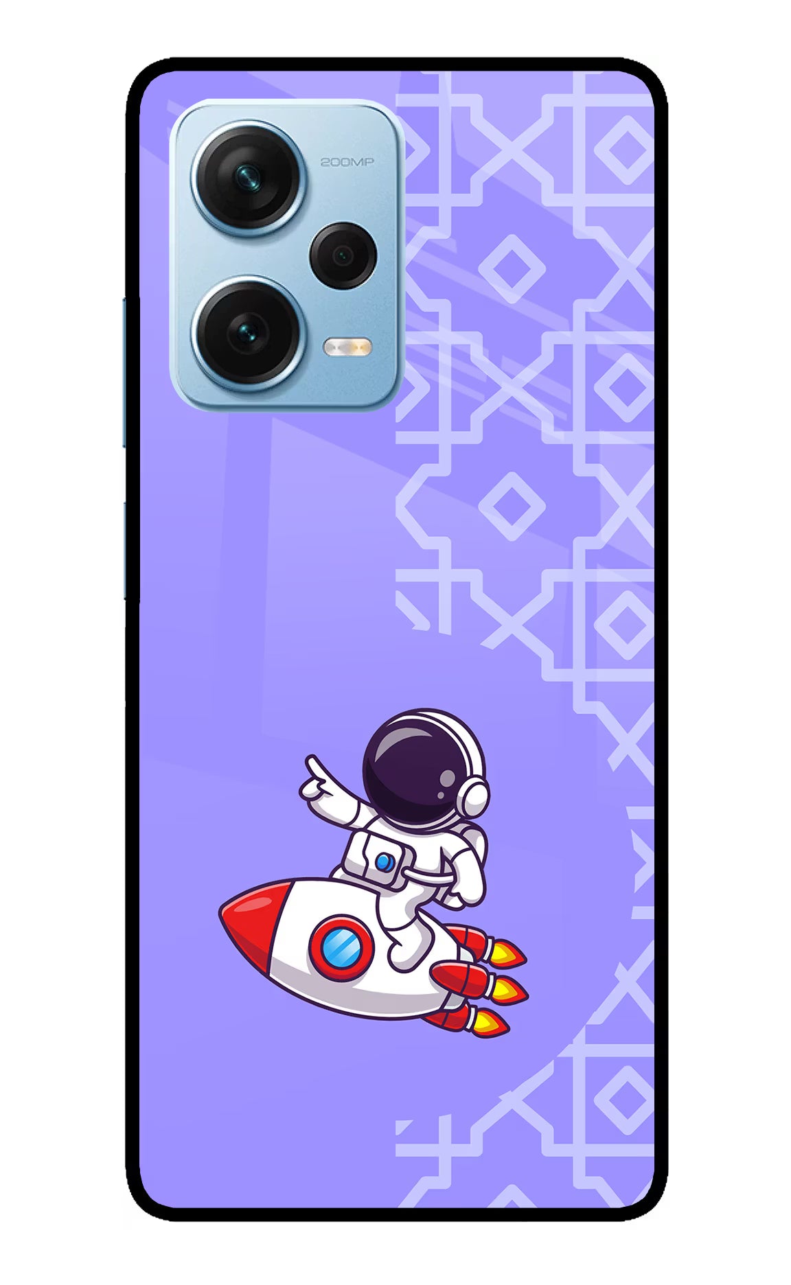 Cute Astronaut Redmi Note 12 Pro+ 5G Glass Case Back Cover by Casekaro