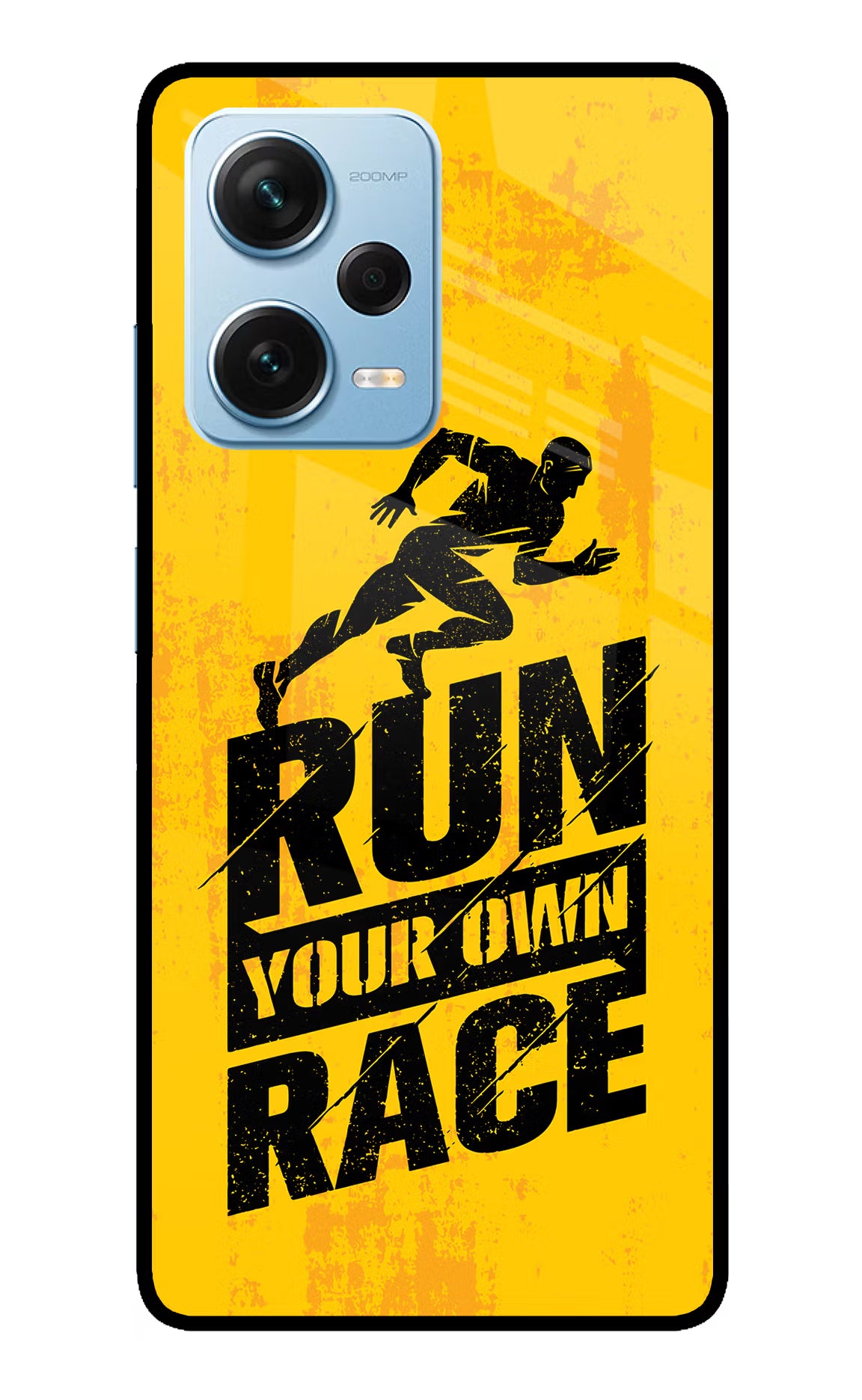 Run Your Own Race Redmi Note 12 Pro+ 5G Glass Case Back Cover by Casekaro
