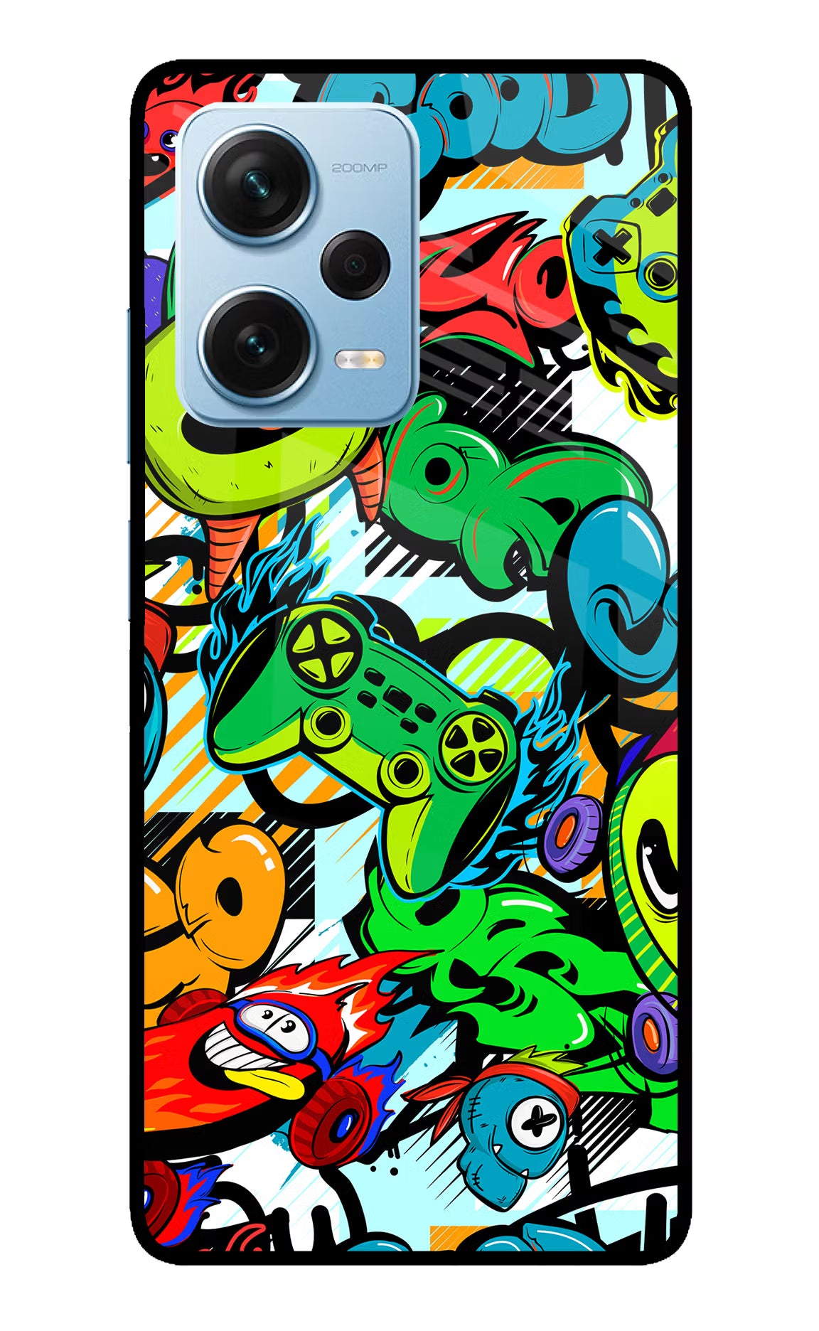 Game Doodle Redmi Note 12 Pro+ 5G Glass Case Back Cover by Casekaro