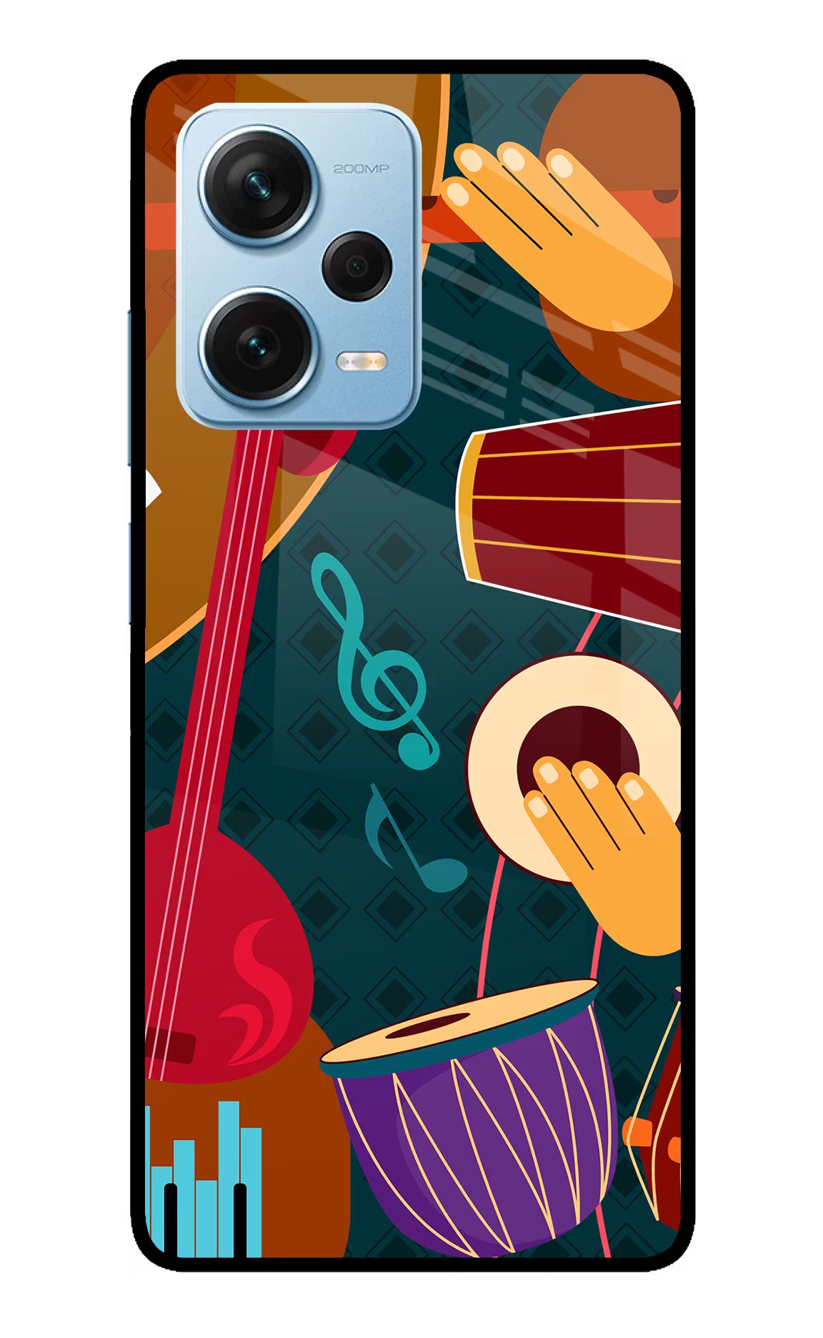 Music Instrument Redmi Note 12 Pro+ 5G Glass Case Back Cover by Casekaro