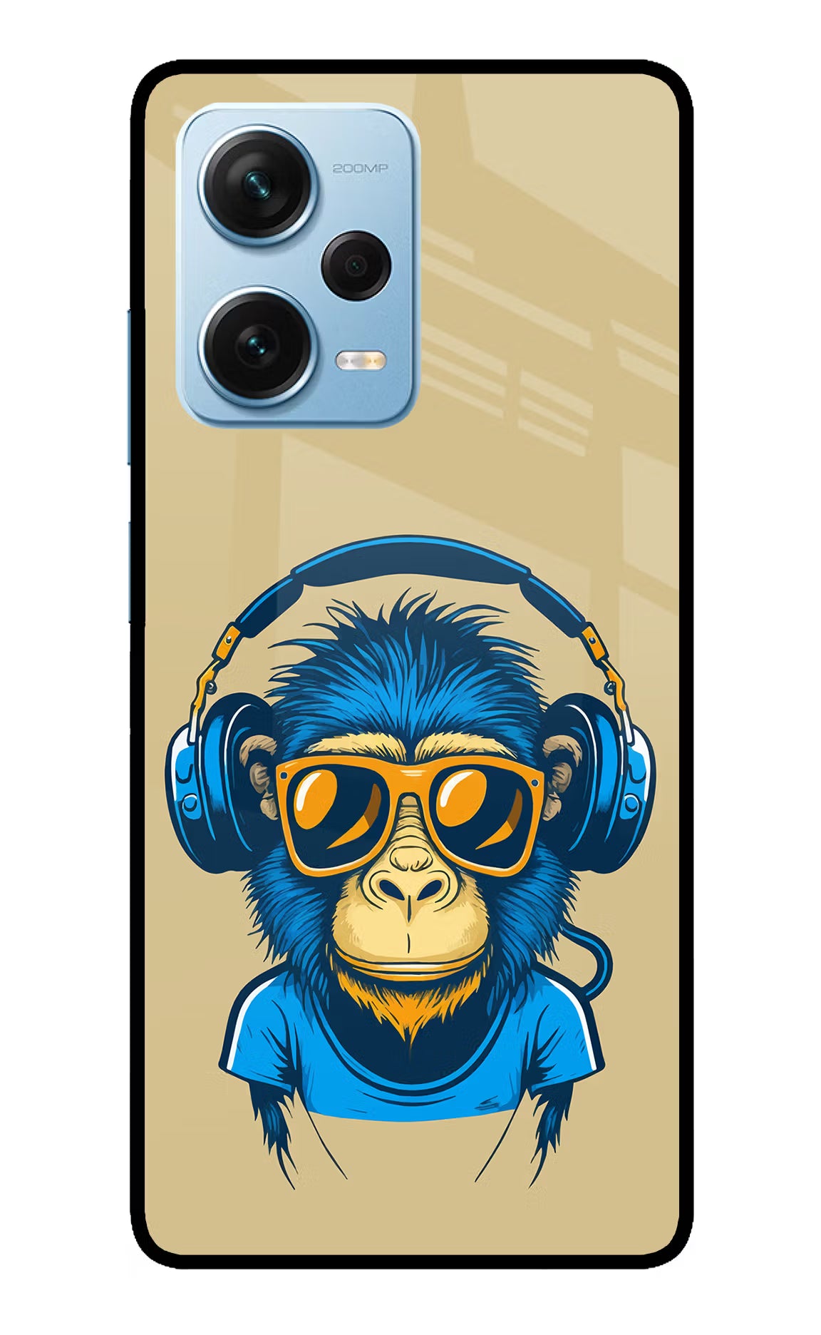 Monkey Headphone Redmi Note 12 Pro+ 5G Glass Case Back Cover by Casekaro