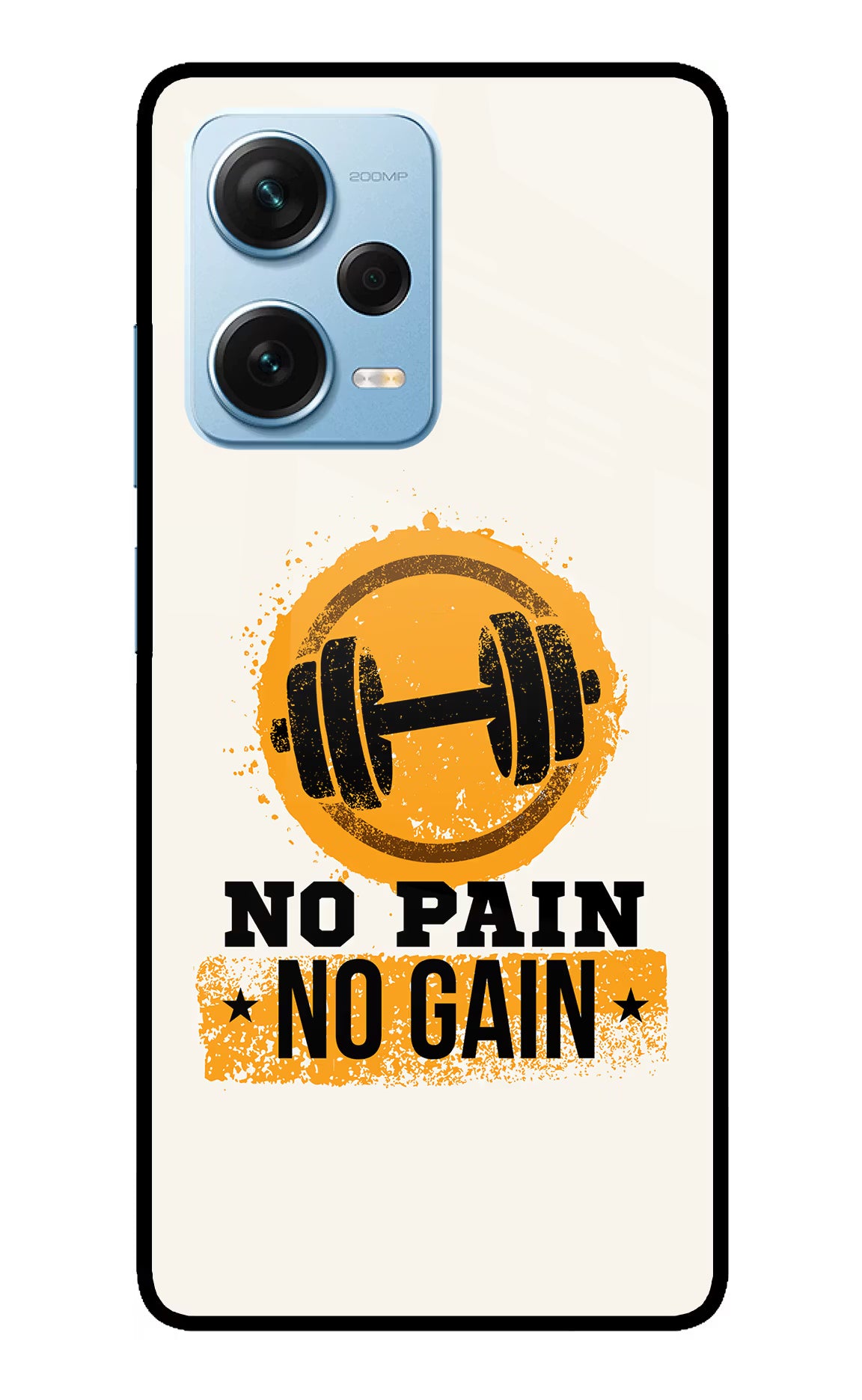 No Pain No Gain Redmi Note 12 Pro+ 5G Glass Case Back Cover by Casekaro