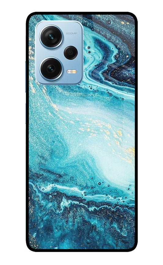 Blue Glitter Marble Redmi Note 12 Pro+ 5G Glass Case