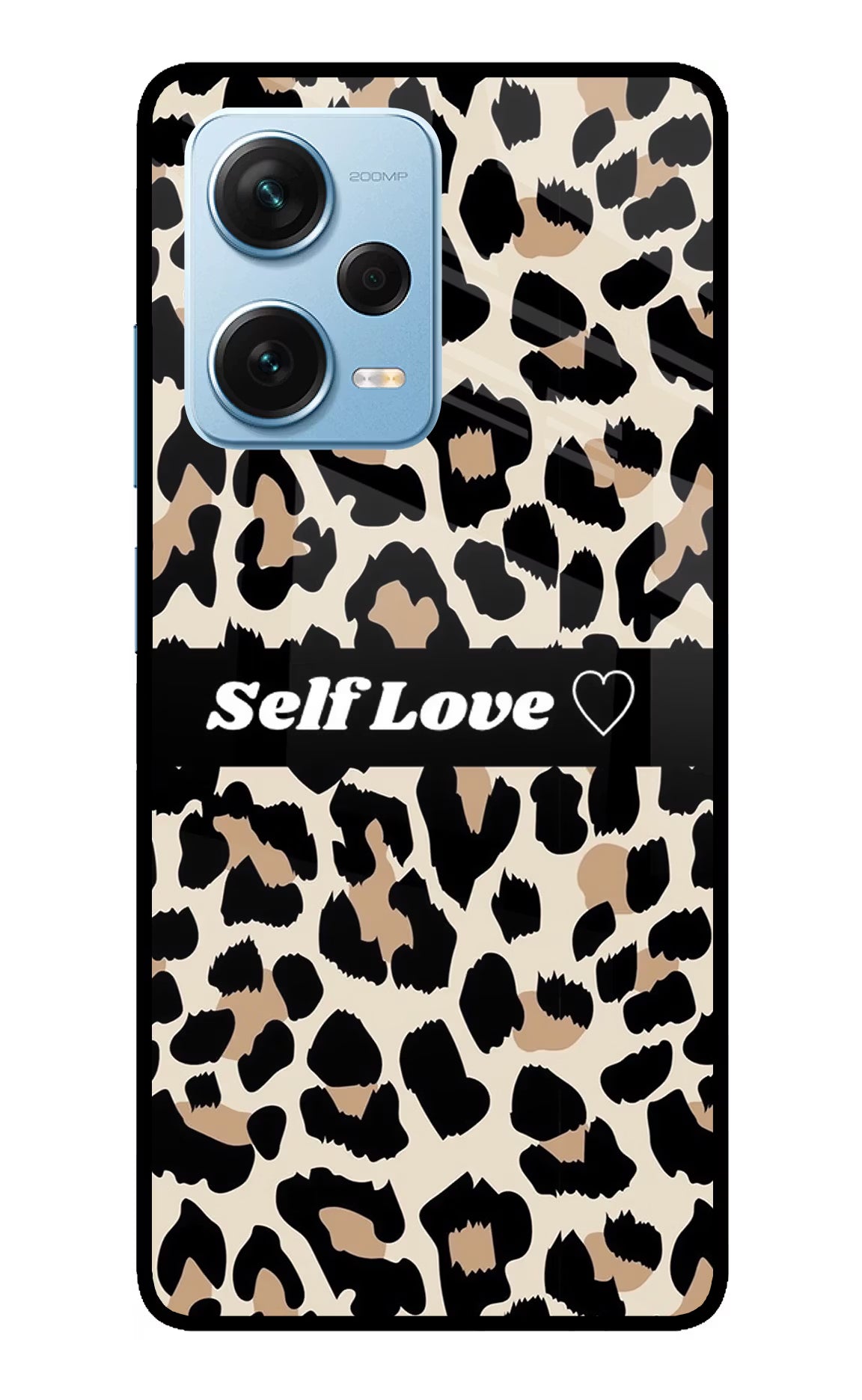 Leopard Print Self Love Redmi Note 12 Pro+ 5G Glass Case Back Cover by Casekaro